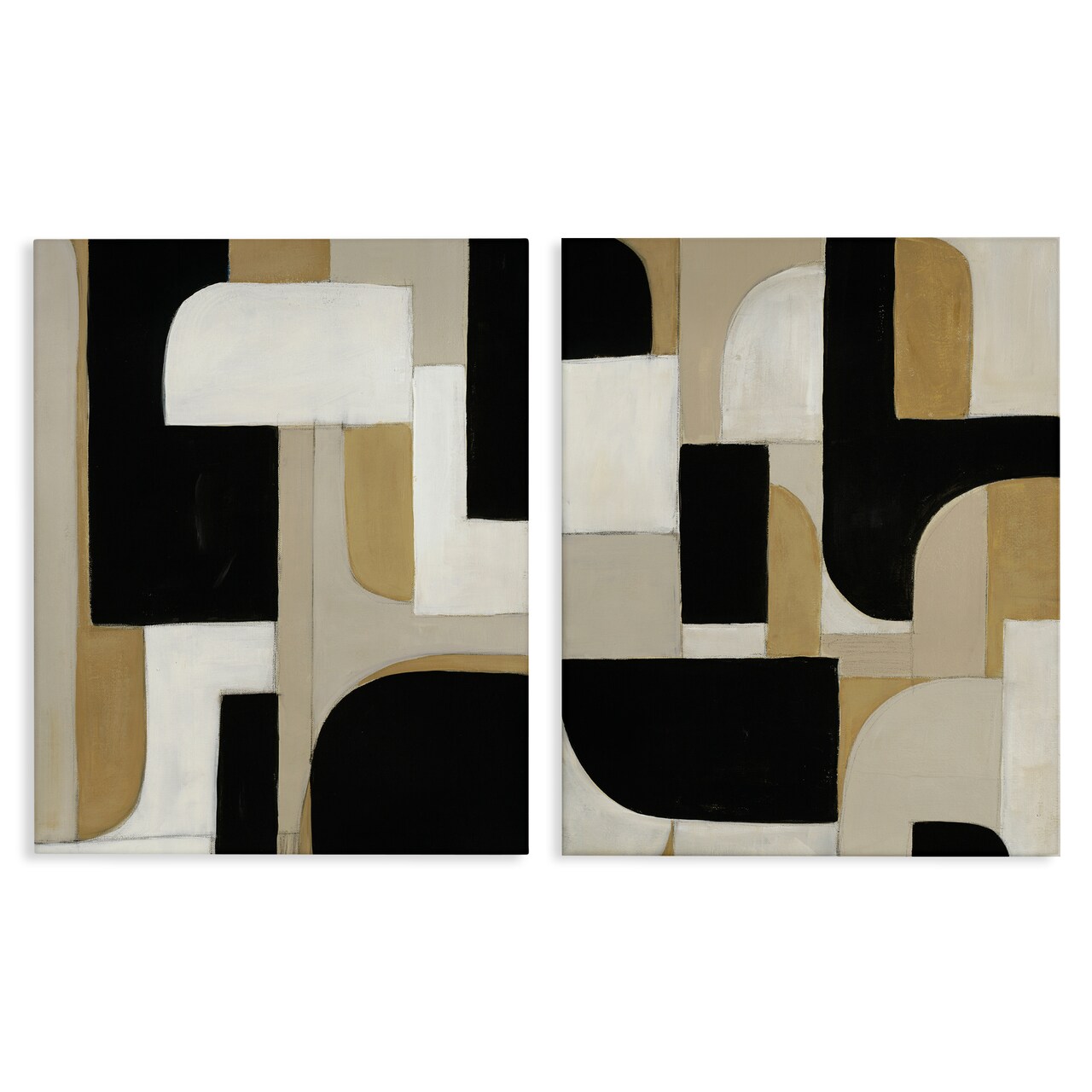 Stupell Industries Neutrals & Black Geometrics 2pc Canvas Set, design by Kippi Leonard
